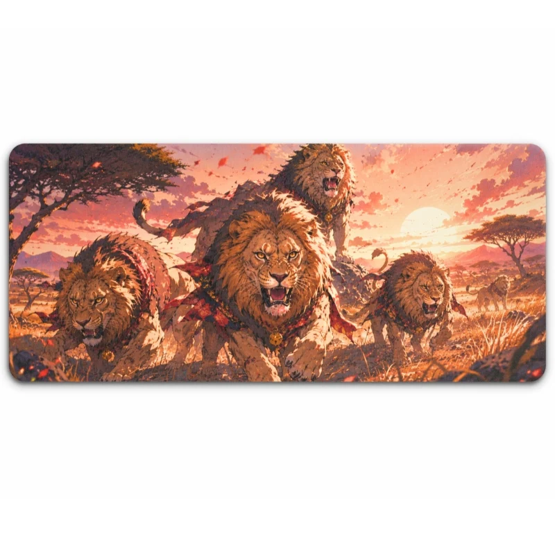 Tapis de Souris "Lions guerriers dans la Savane"