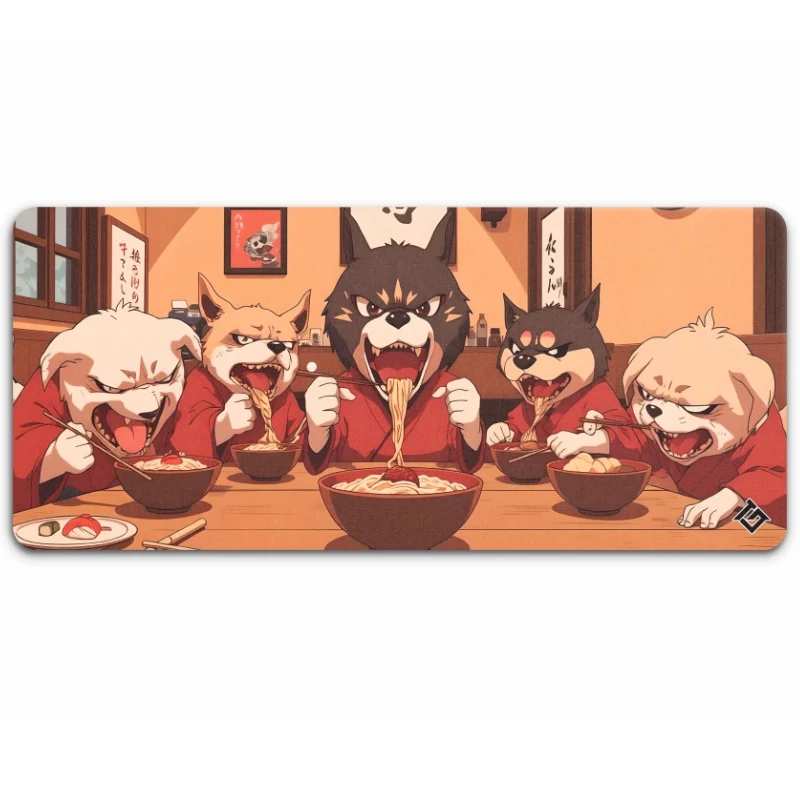 Tapis de Souris "CHIENS MÉCHANTS DANS UN RESTAURANT JAPONAIS"