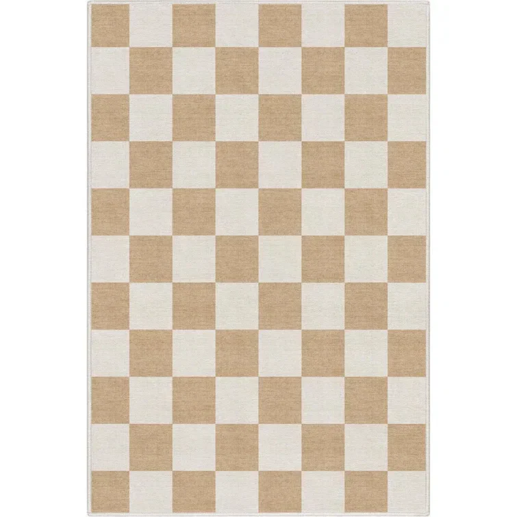 tapis carreaux beige