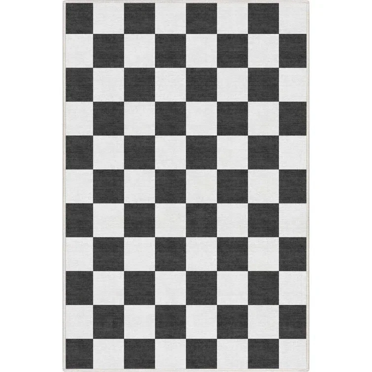 tapis carreaux noir et blanc