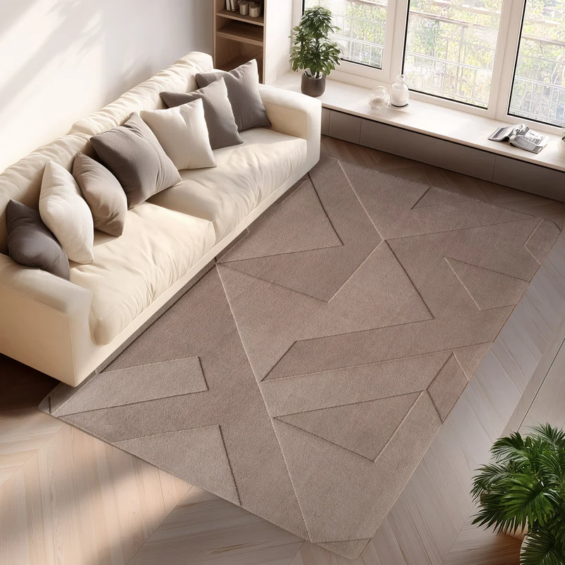 LENNY - Tapis de salon Beige au motif Moderne - LEN1613BEI