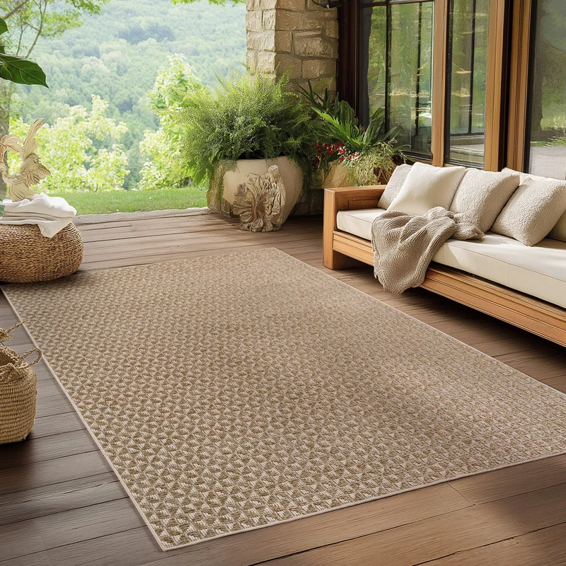 NEREA – Tapis Intérieur/Extérieur Beige au Design Contemporain - NER1903BEI