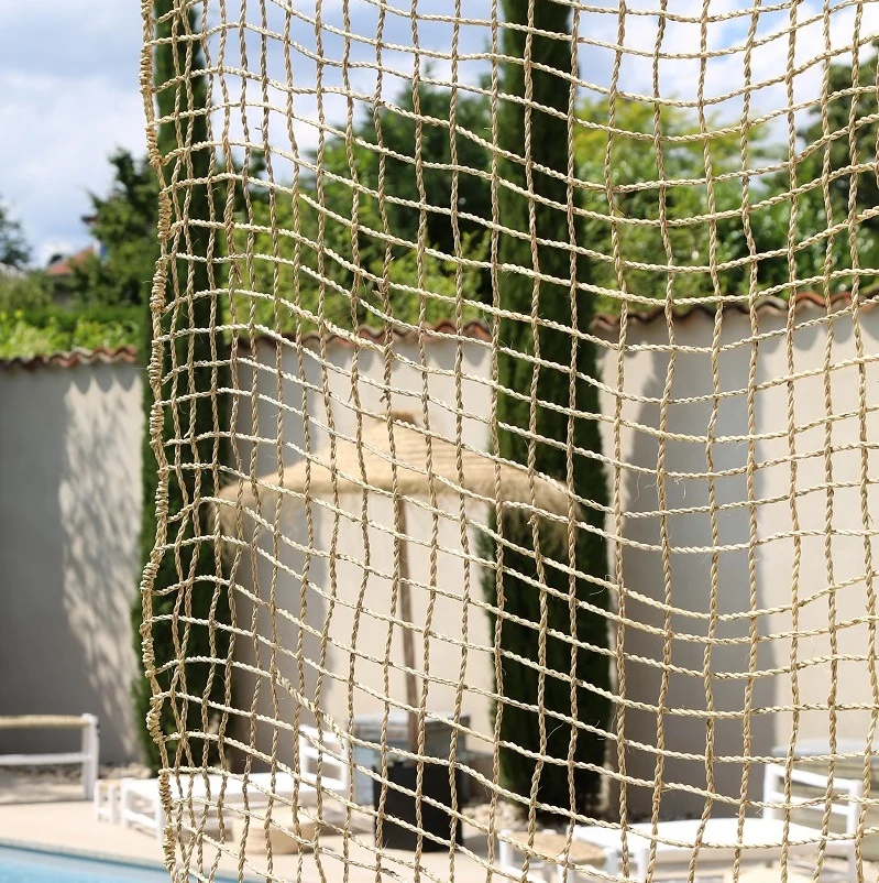 Rideau décoratif en corde de palmier tressée – Filet en fibres naturelles