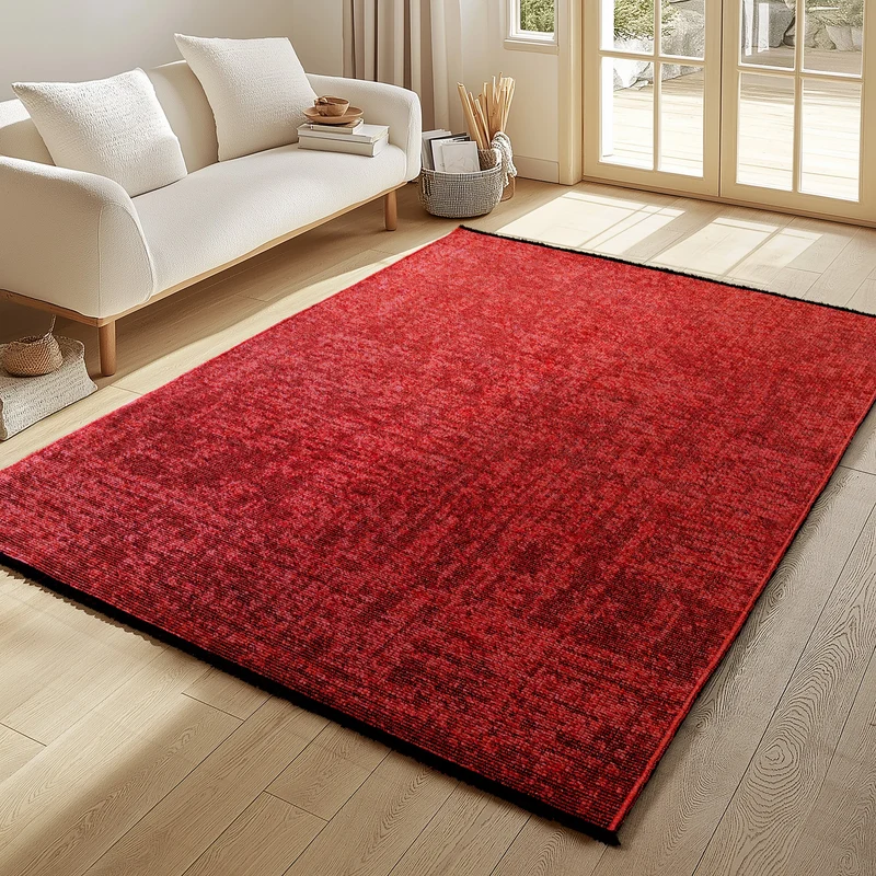 MIRA : Tapis de Salon Rouge Chic – Confort et Style Contemporain - MIR1900ROU