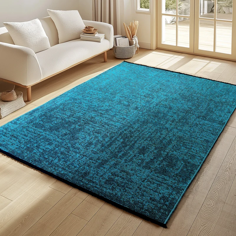 MIRA : Tapis de Salon Bleu Chic – Confort et Style Contemporain - MIR1900BLE