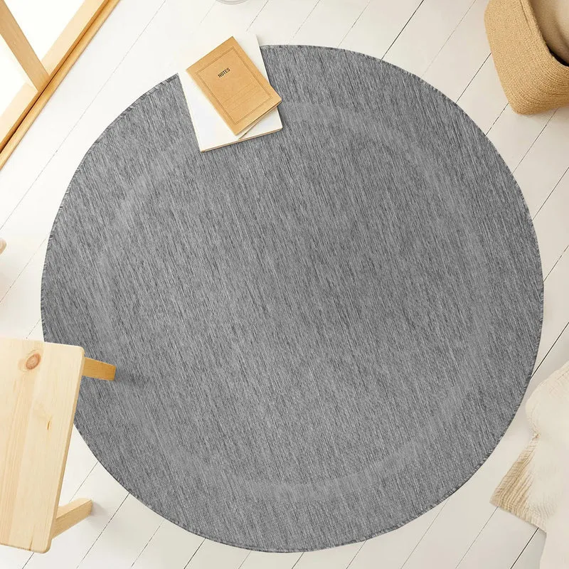 FARO - Tapis intérieur extérieur rond à motif - FAR4311GRI