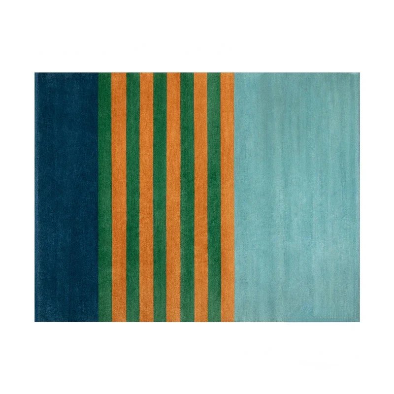 Petit Tapis Rayé Bleu