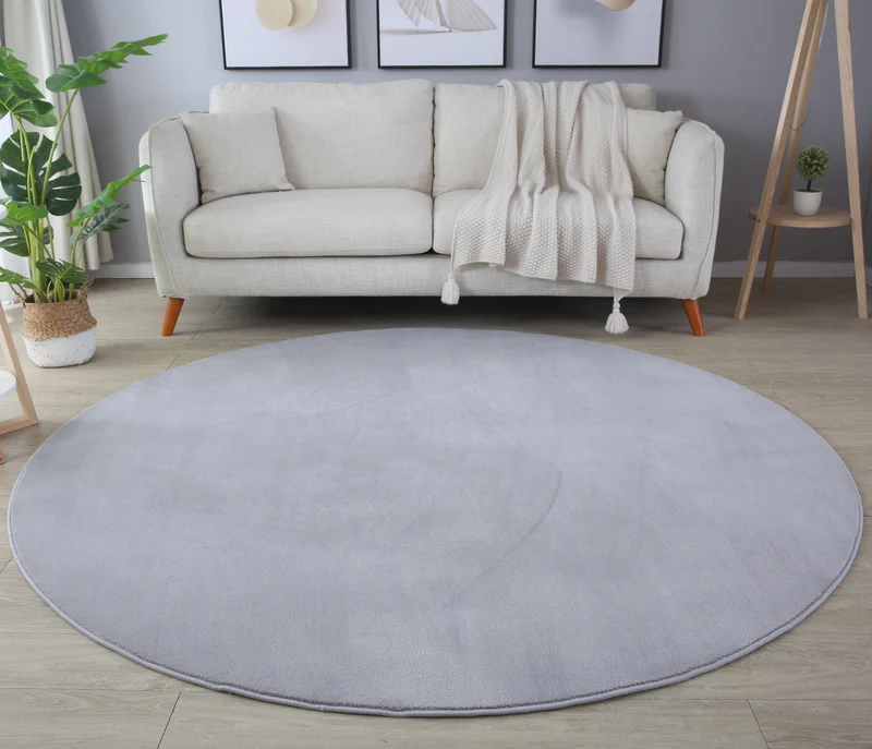 MOSCOU - tapis rond uni minimaliste - MOS5400SIL