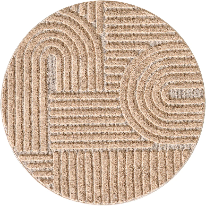 TURIN - tapis rond design en relief - TUR1121ROS