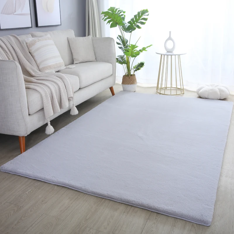 BARROW - Tapis uni doux à poils longs - BAR5100SIL