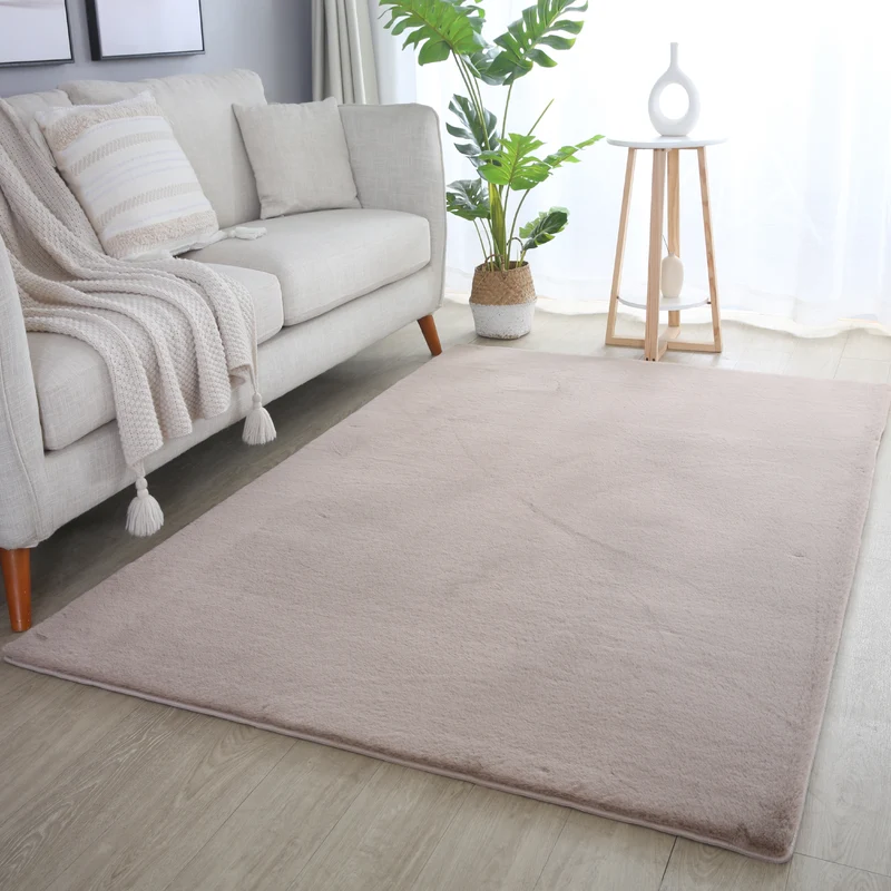 BARROW - Tapis uni doux à poils longs - BAR5100BEI