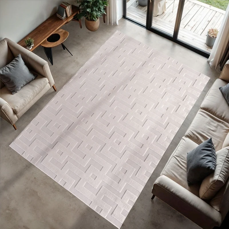 CALVI - Tapis moderne à relief géométrique - CAL1656CRE