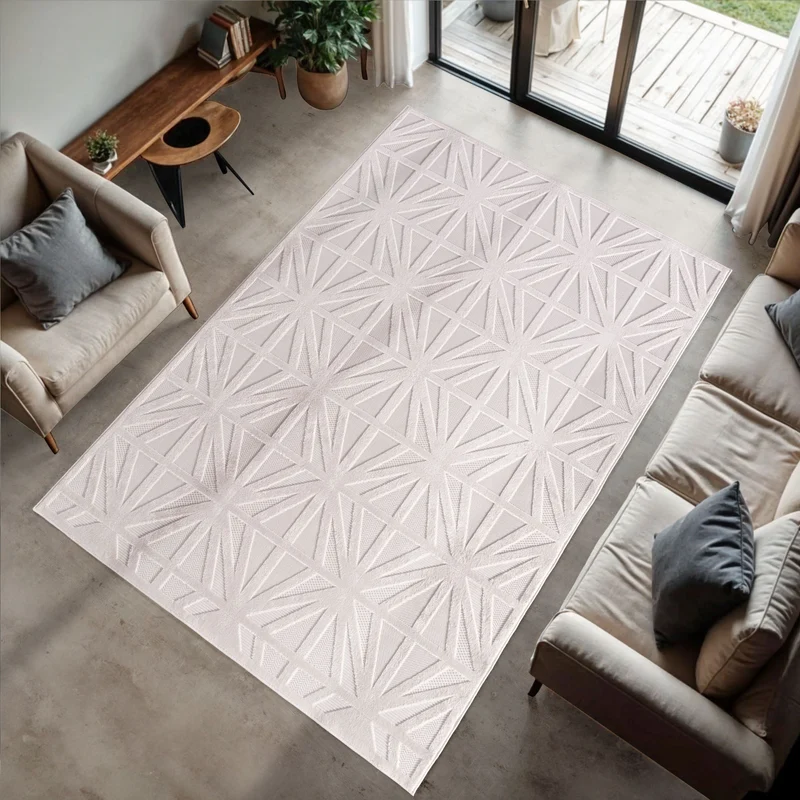 CALVI - Tapis moderne à relief géométrique - CAL1655CRE