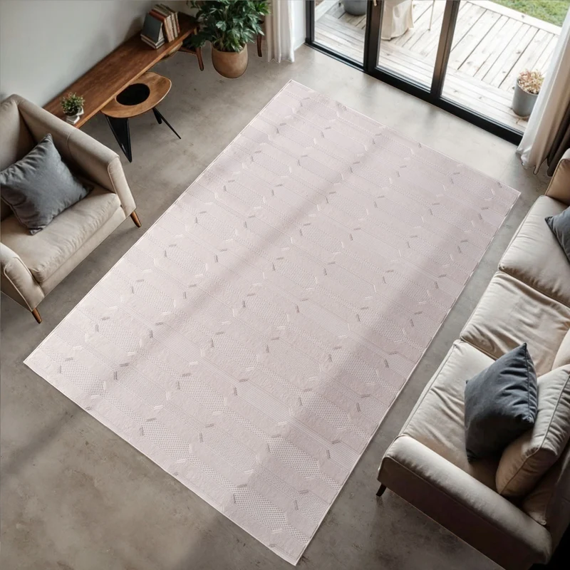 CALVI - Tapis moderne à relief géométrique - CAL1654CRE