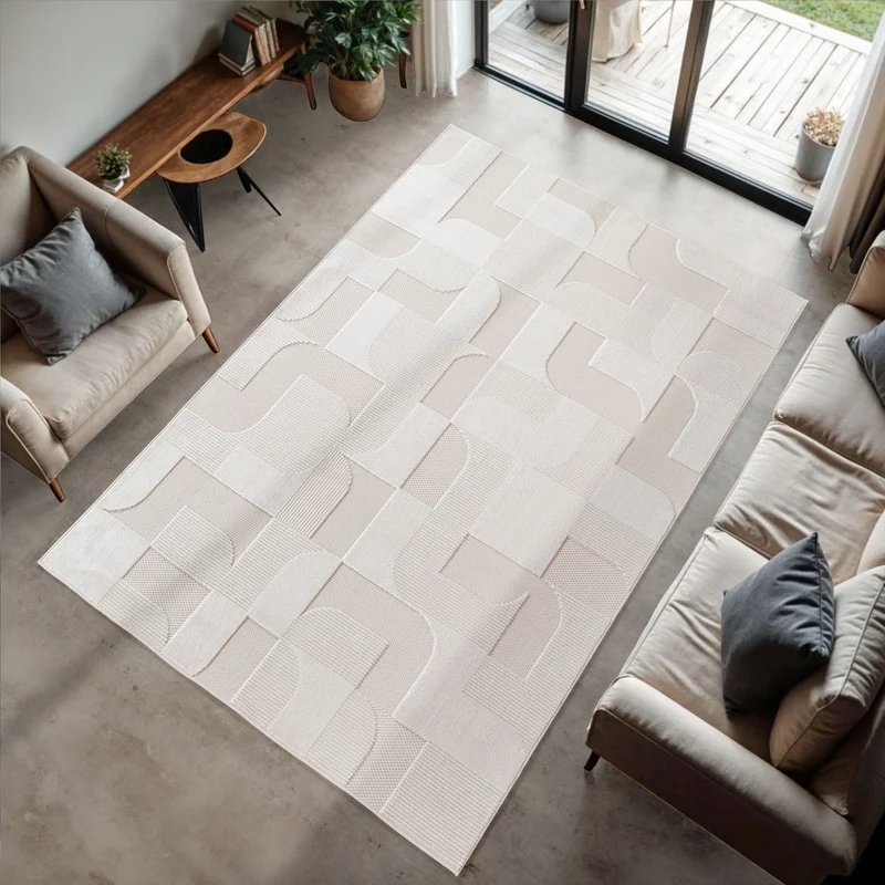 CALVI - Tapis moderne à relief géométrique - CAL1651CRE