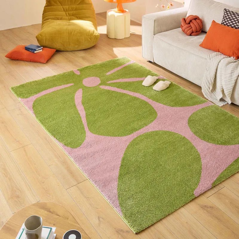 GROOVY - Tapis salon vintage année 70 vert - GRO385VER