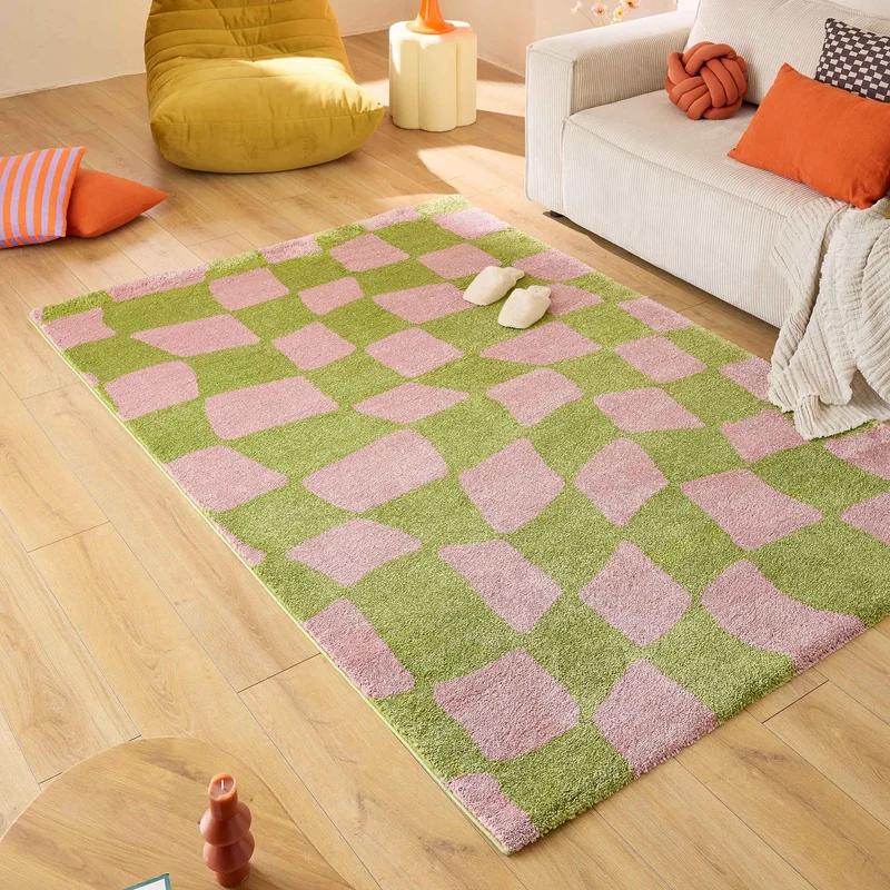 GROOVY - Tapis vintage année 70 vert - GRO383VER