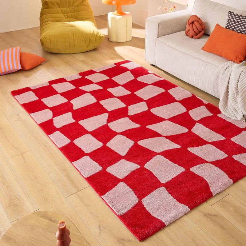 GROOVY - Tapis vintage année 70 rouge - GRO383ROU