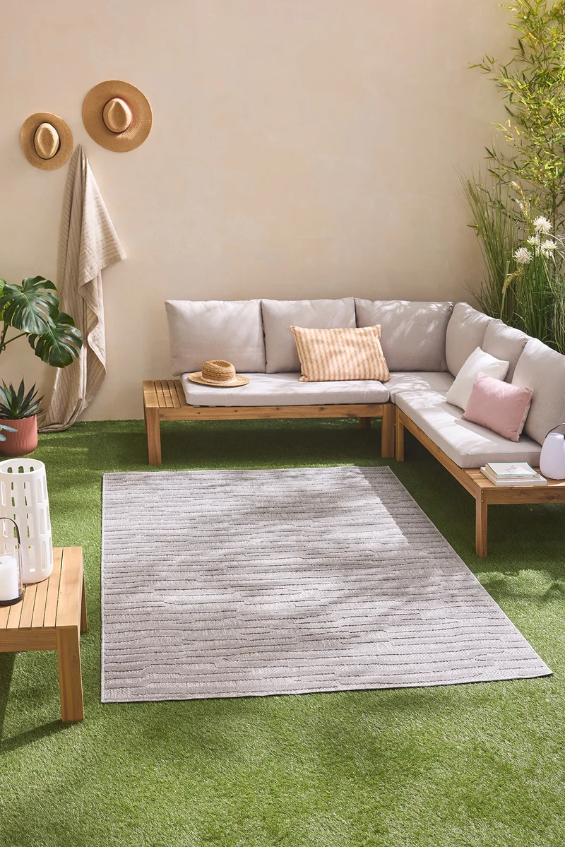 SANTORINI - Tapis d'intérieur et d'extérieur à motifs gris - SAN990GRI