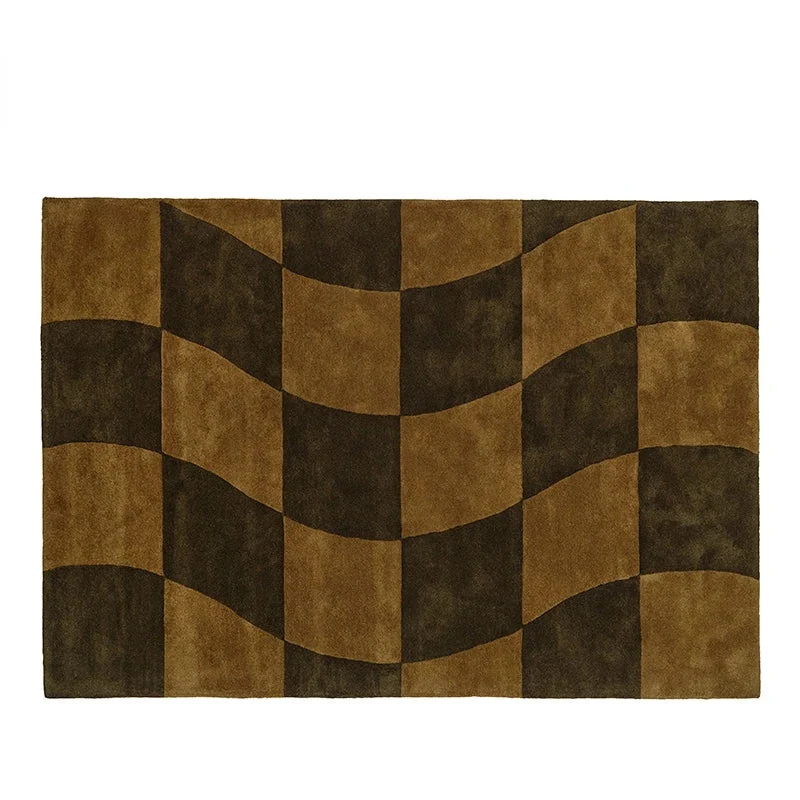 TAPIS ONDULÉ MARRON FONCÉ