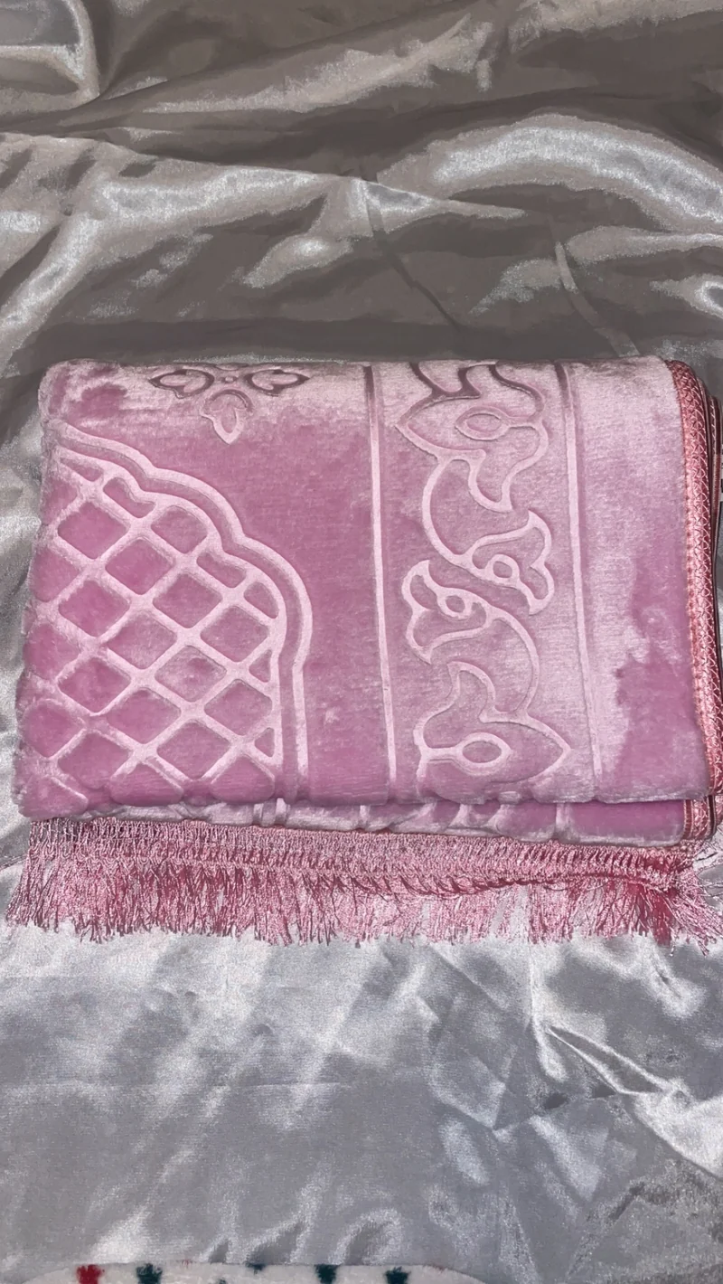 Tapis en velours épais rose dragée - sans personnalisation