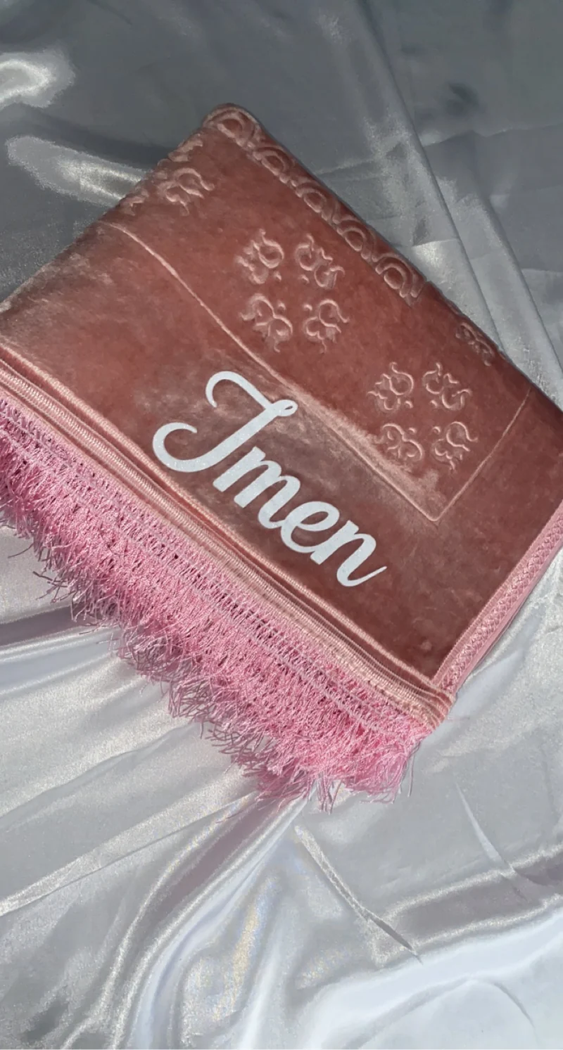 Tapis en velours épais rose - personnalisé