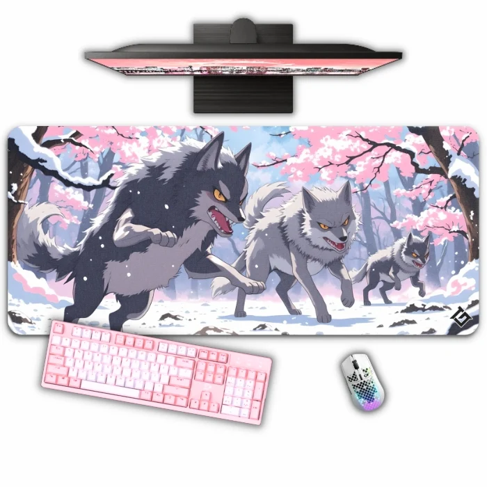 Tapis de Souris "MEUTE DE LOUPS AU JAPON"