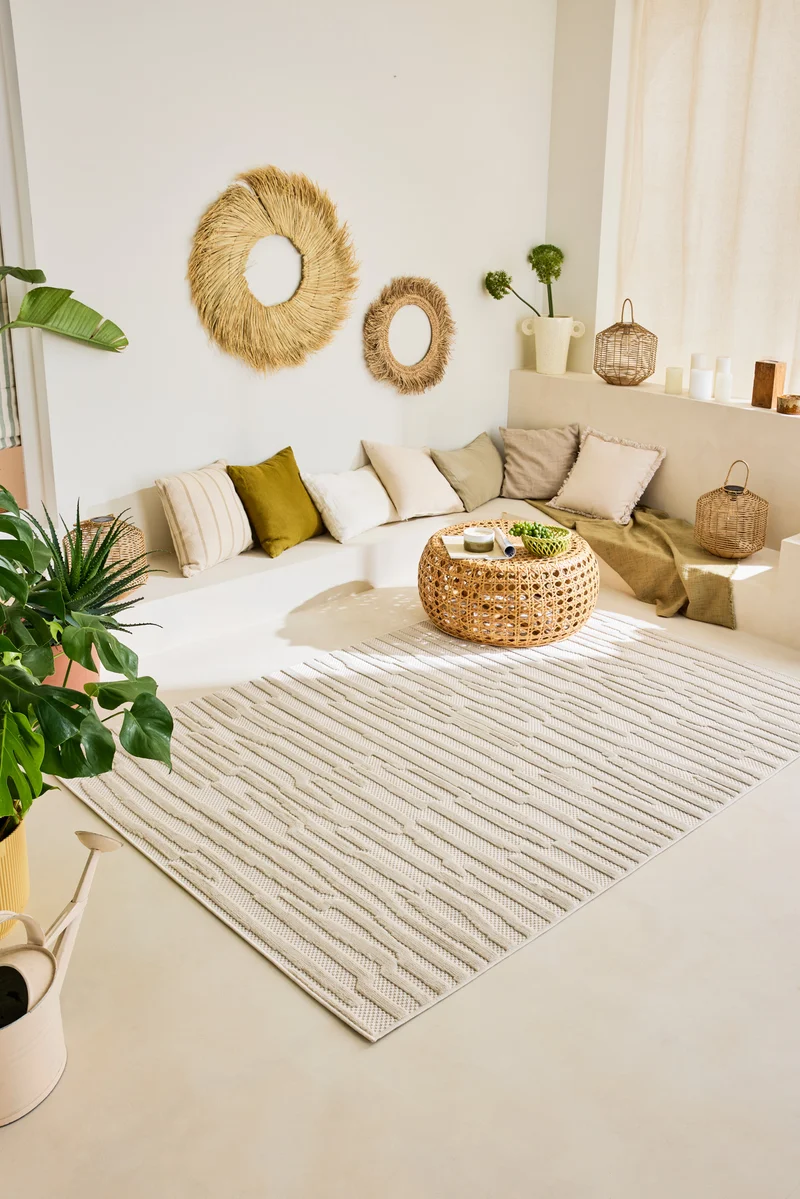 SANTORINI - Tapis d'intérieur et d'extérieur à motifs blanc - SAN990BLA