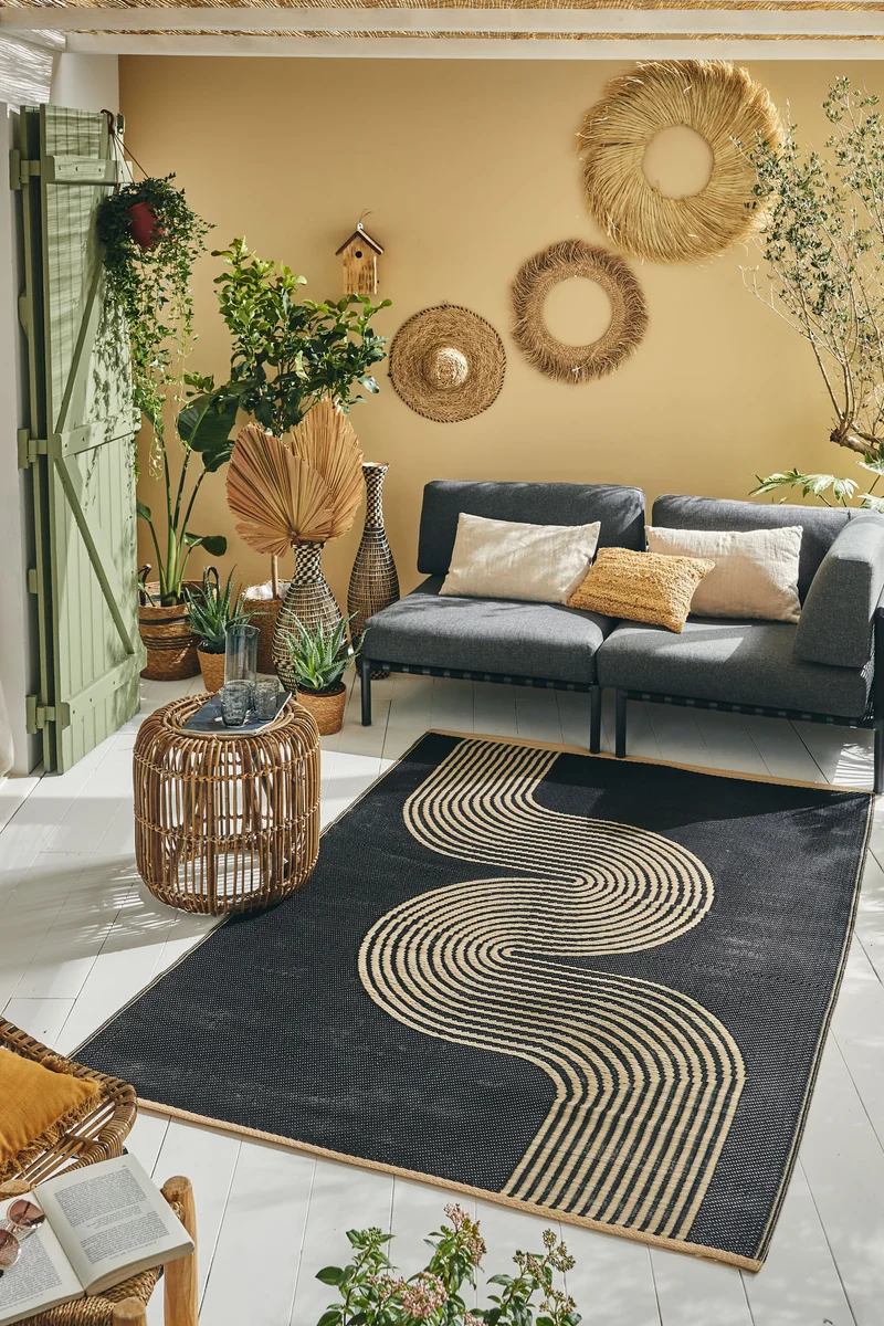CAPRI - Tapis d'extérieur réversible noir - CAP1743NOI