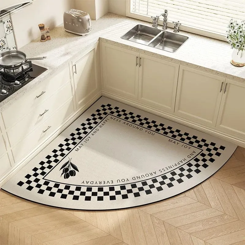 Tapis en diatomite design damier