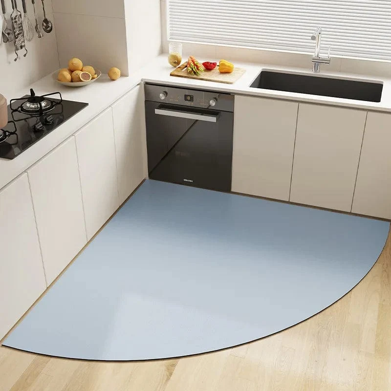 Tapis d'angle en diatomite bleu