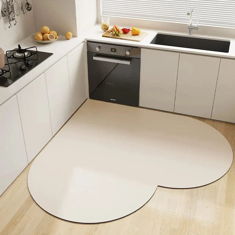 Tapis d'angle coeur crème