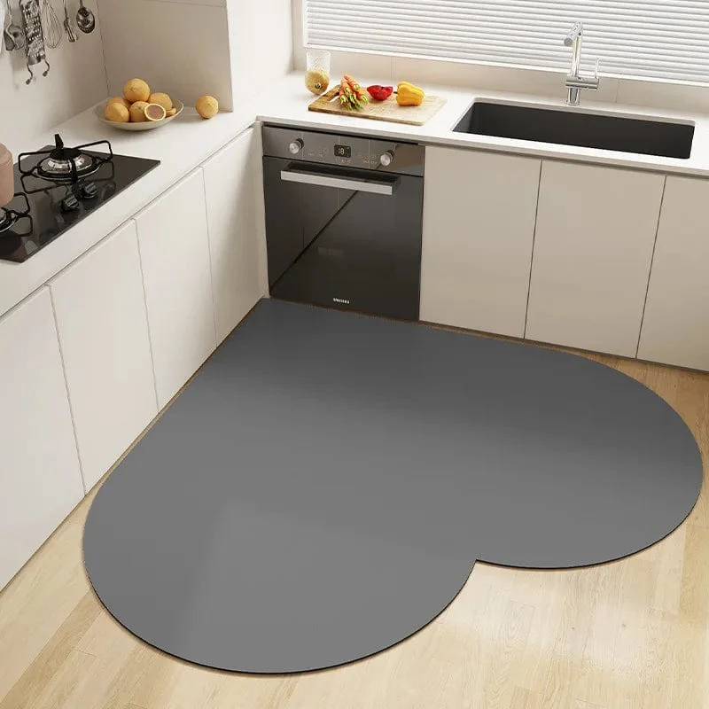 Tapis en diatomite cœur gris