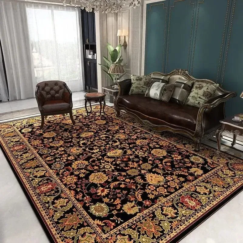 Tapis persan noir floral