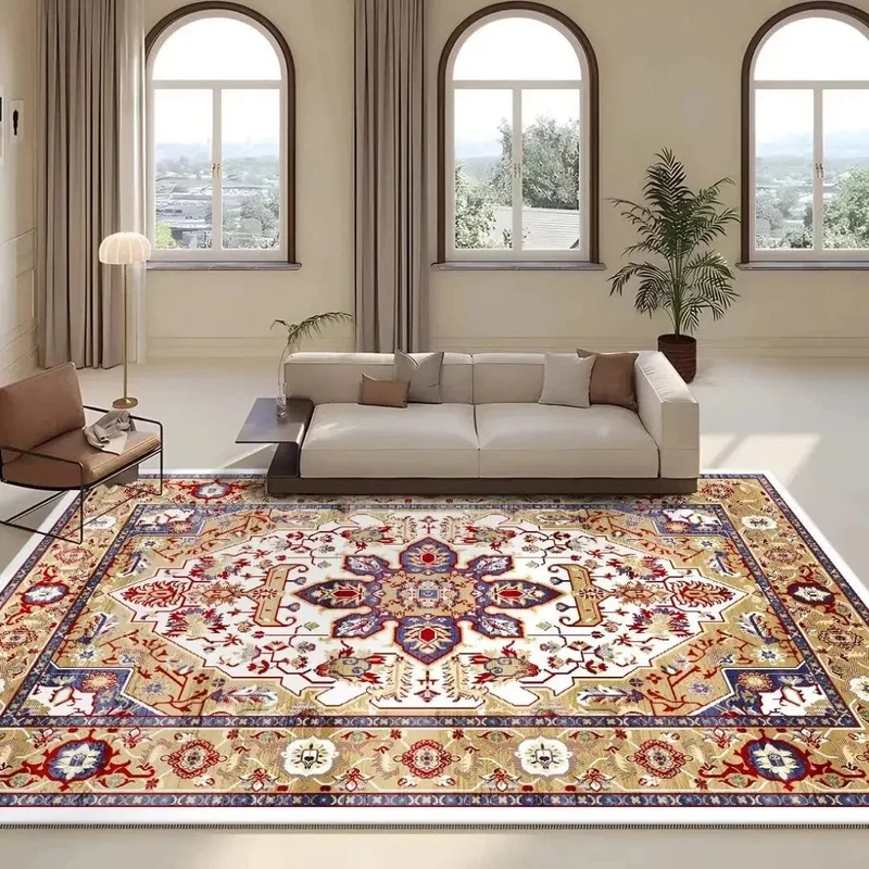 Tapis oriental beige motifs