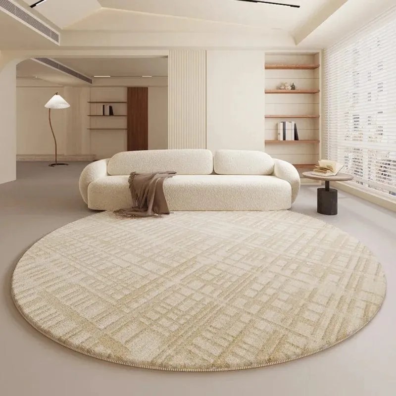 Tapis rond lignes entrecoupées