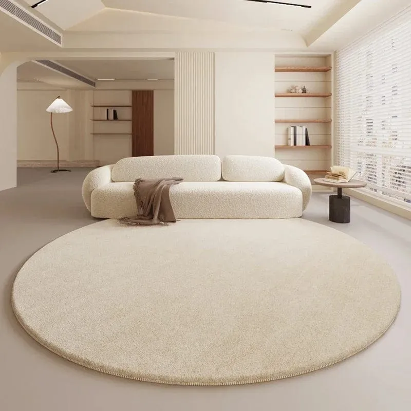 Tapis rond crème
