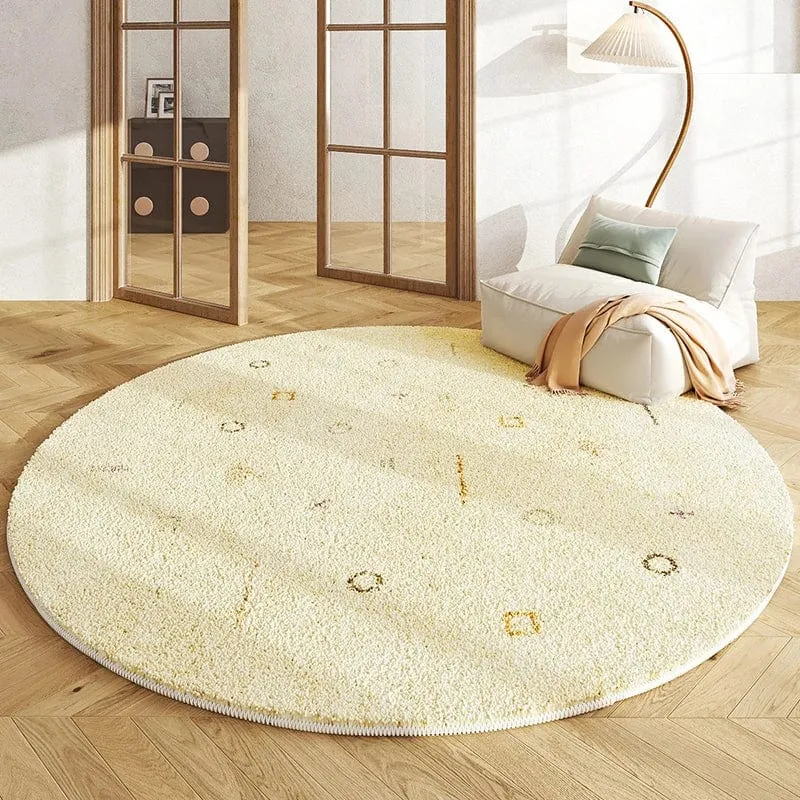 Tapis rond à motifs variés