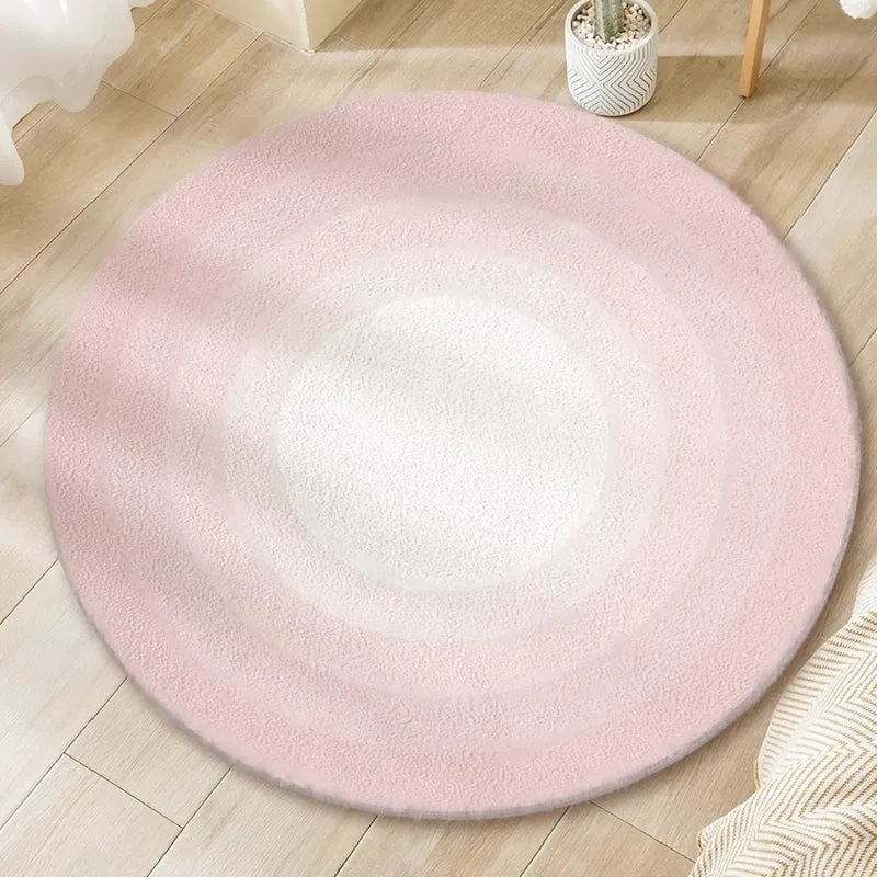 Tapis rond éclat rosé