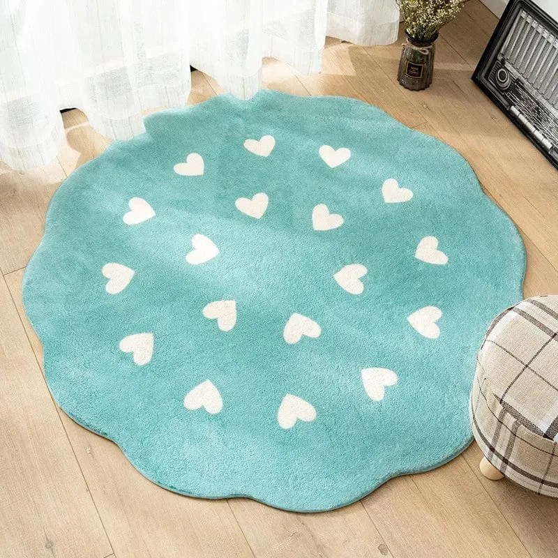Tapis rond ciel doux