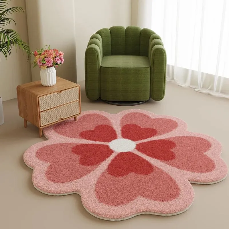 Tapis fleur rose