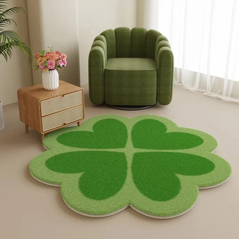 Tapis fleur verte