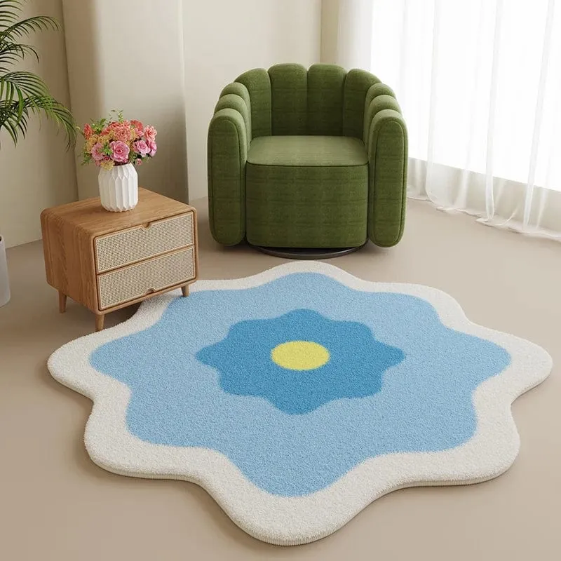 Tapis fleur bleue