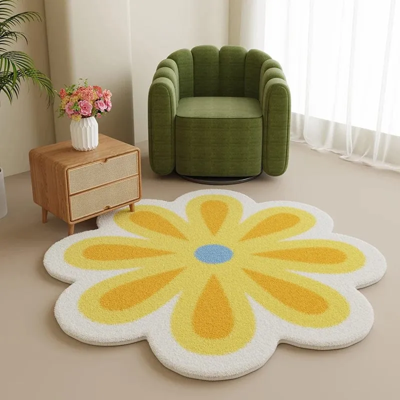 Tapis fleur jaune