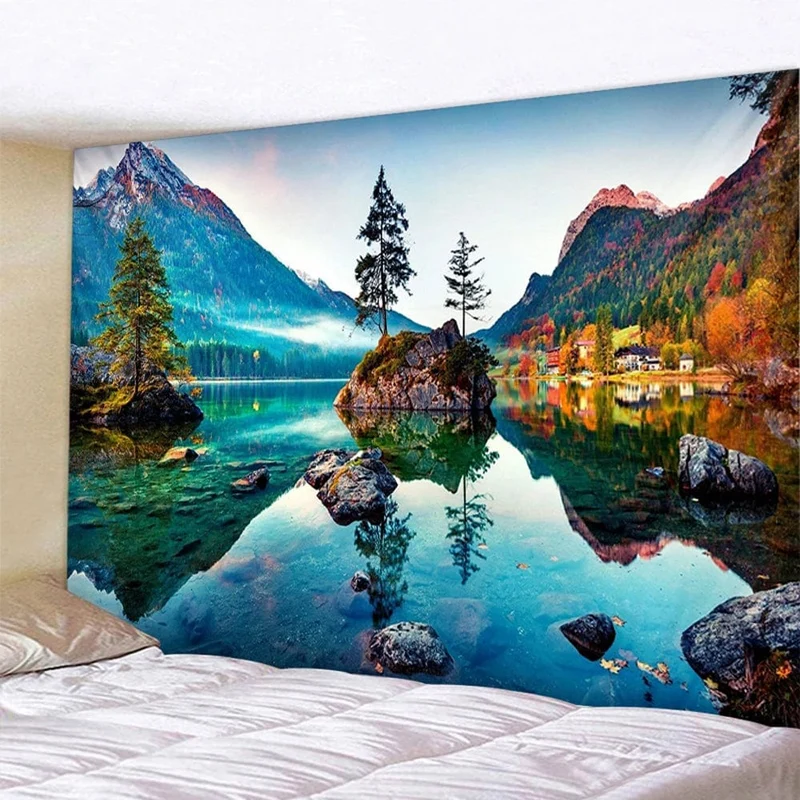 Tapis mural sérénité lacustre