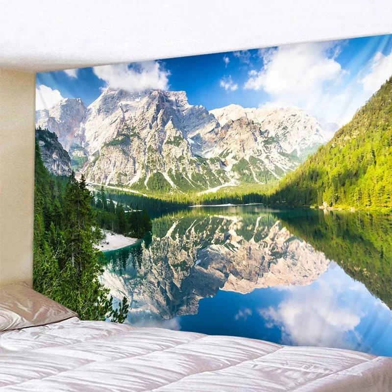 Tapis mural reflets alpins