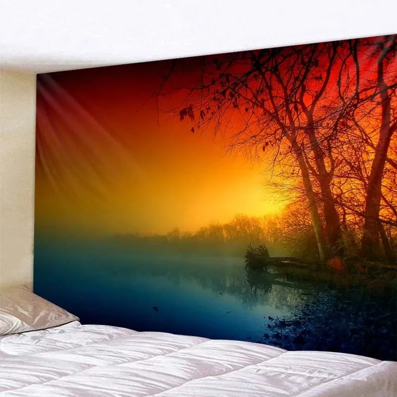 Tapis mural lac au crépuscule