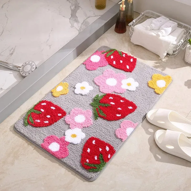 Tapis fraise florale