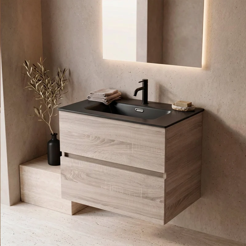 Meuble bain bon marche avec lavabo Zahara