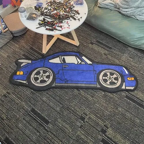 Tapis design automobile bleu